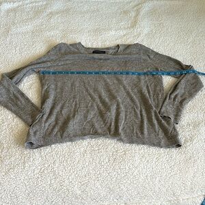 EUC linen viscose cotton split back sweater